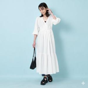 ナチュアンドダイアリー Nachu & Diary 3wayティアードワンピース ワンピース （ホワイト）