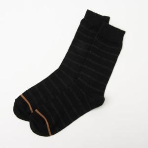 ナチュアンドダイアリー Nachu & Diary メンズ 柄クルーソックス 靴下 （ブラック×ベージュ）