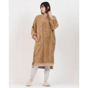 ナチュアンドダイアリー Nachu & Diary GBR2235 ファーフリースワンピース ルームウェア （モカ）