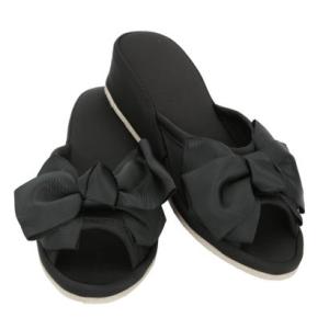 バックヤードファミリー BACKYARD FAMILY パンタフレ ヒールスリッパ （リボンサテンブラック）