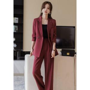 バックヤードファミリー BACKYARD FAMILY レディース スーツ パンツスーツ セット フォーマル （ワイン）