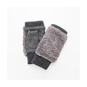 バックヤードファミリー BACKYARD FAMILY WOMEN プードルボアフィンガーレスグローブ （ミックスダークグレー）