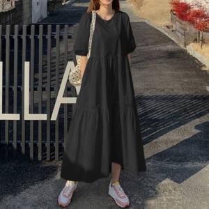 バックヤードファミリー BACKYARD FAMILY ワンピース ロング 体型カバー （ブラック）