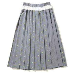 ナオキトミヅカ naokitomizuka フラワー エンブロイダリー プリーツスカート（Flower embroidery pleated skir