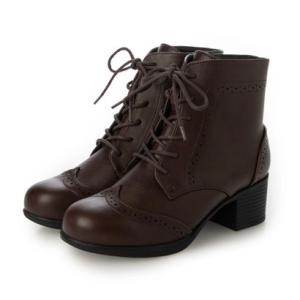 ニューヨークスターズ ボブソン NEW YORK STARS BOBSON シンプル 美脚編み上げブーツ （DBR）