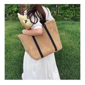 ニジブラ nijibra くったり編みペーパーブレードトートバッグ 大容量 バッグ ショルダーバッグ かごバッグ 鞄 夏 韓国 通勤通学 レディー （
