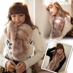 ニジブラ nijibra 映える小顔効果ボリュームロングマフラー大判 ショール2色 （グレー）