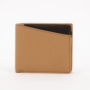 ノーブランド no brand 姫路レザー バイカラー中ベラ折財布 （イエロー）