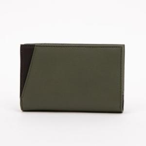 ノーブランド no brand 姫路レザー バイカラー縦型財布 （カーキ）