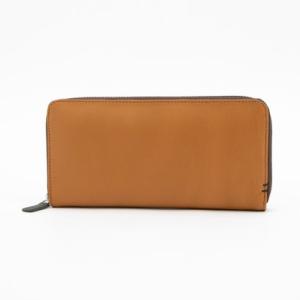ノーブランド no brand 姫路レザーラウンドファスナー長財布 牛革 （ブラウン）