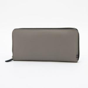 ノーブランド no brand 姫路レザーラウンドファスナー長財布 牛革 （グレー）