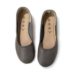 オージーエー O.G.A 1511 バレエシューズ ローヒールパンプス （グレー）