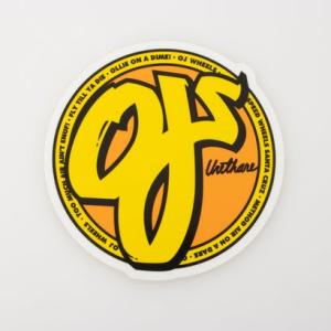 オージェー ウィール OJ WHEELS YELLOW CLEAR MYLAR STICKER 3IN×3IN （イエロー×オレンジ）