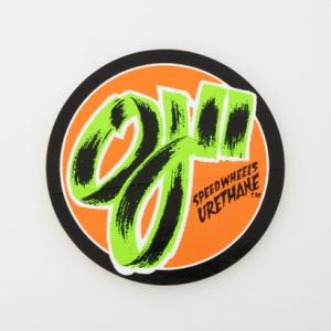 オージェー ウィール OJ WHEELS OJ 2 SPEED WHEELS VINYL STICKER 3IN×3IN （オレンジ×ブラック）