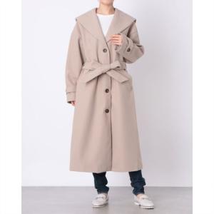 オムネス OMNES ニットモッサ ライトセーラーカラーコート （グレージュ）