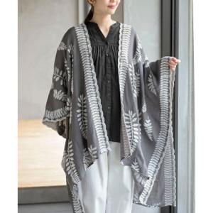 アールピーエス rps 刺繍ストールポンチョ （チャコールグレー）