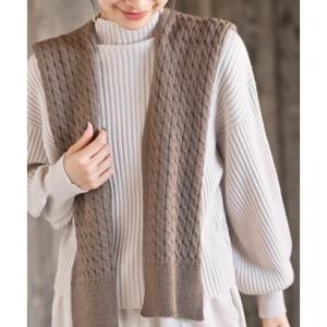 アールピーエス rps ケーブルニットストール （ブラウン）