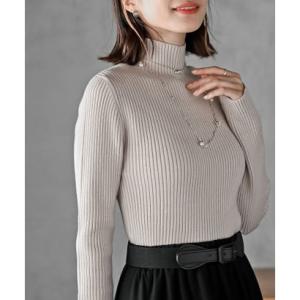 アールピーエス rps ハイネックリブニットプルオーバー （オフベージュ）