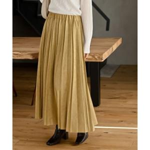 アールピーエス rps ランダムプリーツスウェードスカート （マスタード）