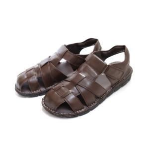 【本革】 サンダル メンズ グルカサンダル 快適 靴 黒 スニーカー 革 歩きやすい 痛くない PO2000 （ダークブラウン）