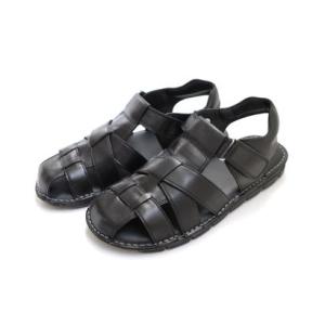 【本革】 サンダル メンズ グルカサンダル 快適 靴 黒 スニーカー 革 歩きやすい 痛くない PO2000 （ブラック）