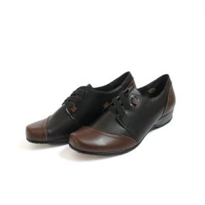 ポインター pointer 本革カジュアルシューズ レディース 靴 黒 快適 スニーカー 日本製 PO5468 （ブラック×ブラウン）