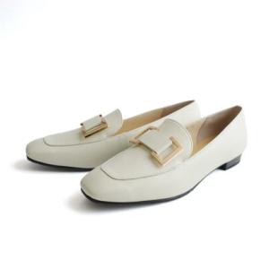 ポインター pointer 【本革】ローファー レディース 日本製 靴 牛革 黒 楽ちん 3E PO5566 （アイボリー）