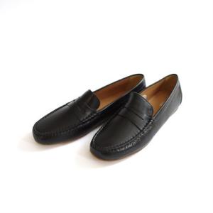 ポインター pointer [アミアミ] 本革 ローファー レディース 靴 黒 シルバー レザー PO-CR26 （ブラック）