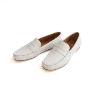 ポインター pointer [アミアミ] 本革 ローファー レディース 靴 黒 シルバー レザー PO-CR26 （ホワイト）