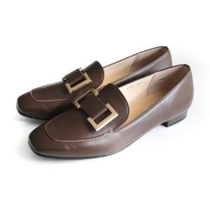 ポインター pointer [ポインター]【本革】ローファー レディース 日本製 靴 牛革 黒 楽ちん 3E PO5566 （ブラウン）