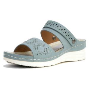パータム PARTAM PARTAM パータム ミュールサンダル レディース 2WAY 幅広 3E 軽い バックストラップ ビジュー パンチング フラ