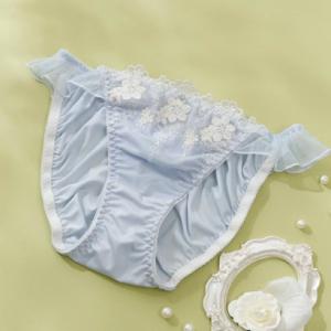 パリーゼ Palissee ニュアンスラメフルール  フルバックショーツ【返品不可商品】 （サックス）