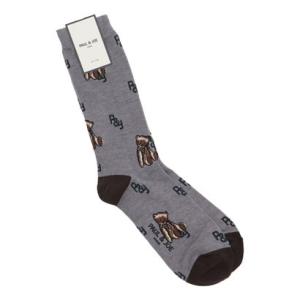 ポールアンドジョー PAUL&JOE ポール ＆ ジョー PJテディベア柄 クルー丈ソックス （Mグレー）の商品画像