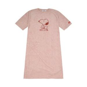 ピーナッツ PEANUTS スヌーピー BIG Tシャツ 半袖 パイル ポケット 刺繍 SNOOPY PEANUTS （B-ピンクベージュ）