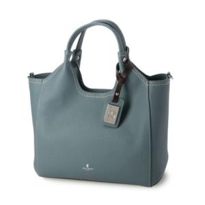 ペレボルサ PELLE BORSA コンパクトレザーバッグ （ブルーグレー）
