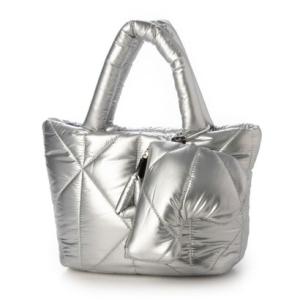 ペレボルサ PELLE BORSA キルティングミドルトート （シルバー）