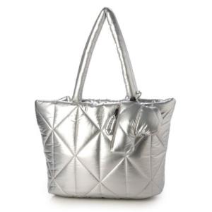 ペレボルサ PELLE BORSA キルティングラージトート （シルバー）