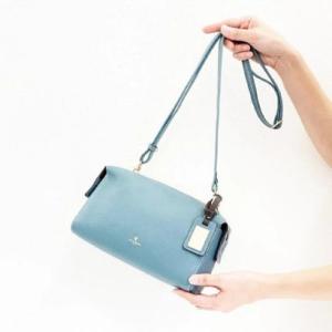 ペレボルサ PELLE BORSA 「レネット」ショルダーバッグ （ブルーグレー）日本製