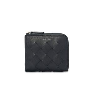 ペレボルサ PELLE BORSA メッシュL字ファスナーミニ財布 （ブラック）