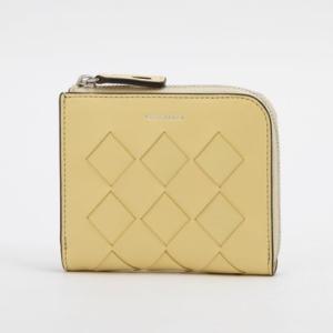 ペレボルサ PELLE BORSA メッシュL字ファスナーミニ財布 （クリームイエロー）