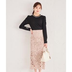 トッコクローゼット tocco closet 【S・Mサイズ展開】カットワークフラワーレース刺繍タイトスカート