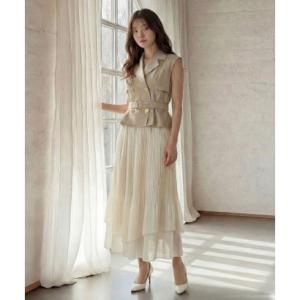トッコクローゼット tocco closet イレヘムプリーツスカートドッキングトレンチライクワンピース｜ブランド公式 LOCOMALL ロコモール