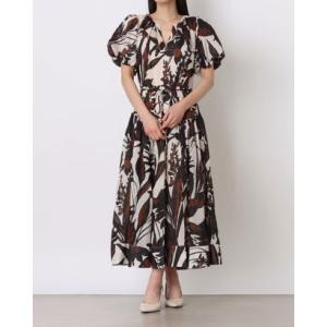 フェイズ エイト Phase Eight Zarah Printed Puff Sleeve V Neck Midi Dress （Multi）