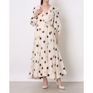 フェイズ エイト Phase Eight Jaqlyn Spot Ruffle Belted Midi Dress （Cream）