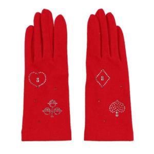 ピッコーネアッチェッソーリ PICONE ACCESSORI 婦人 ジャージ手袋 五本指 （レッド）