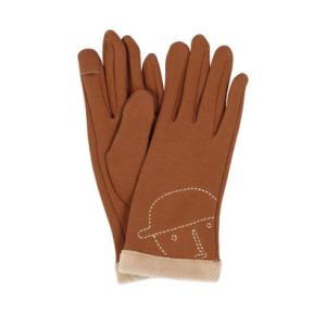 ピッコーネ アッチェッソーリ PICONE ACCESSORI 婦人 ジャージ手袋 スマホ対応 五本指 （キャメル）