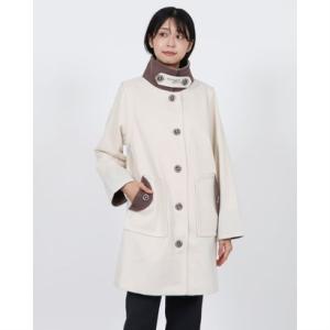 ピエールカルダンディフュージョン pierre cardin diffusion チェンジング衿のモダン配色 2WAY コート （エクリュ）