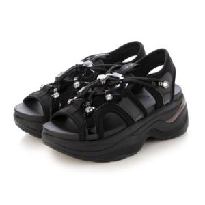 diana（プラスダイアナ） 【軽量】6cmヒールアップサンダル （黒人工