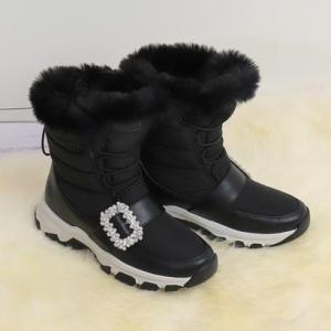 diana（プラスダイアナ） 【軽量】厚底エコファーブーツ （黒人工