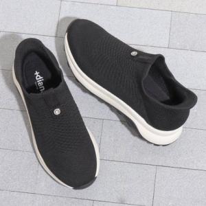 専用　プラスダイアナ 軽量ニットスニーカー 厚底 ビジュー ブラック 22.0 diana（プラスダイアナ） スリッポン 「軽量・撥水加工」ビジュー付き